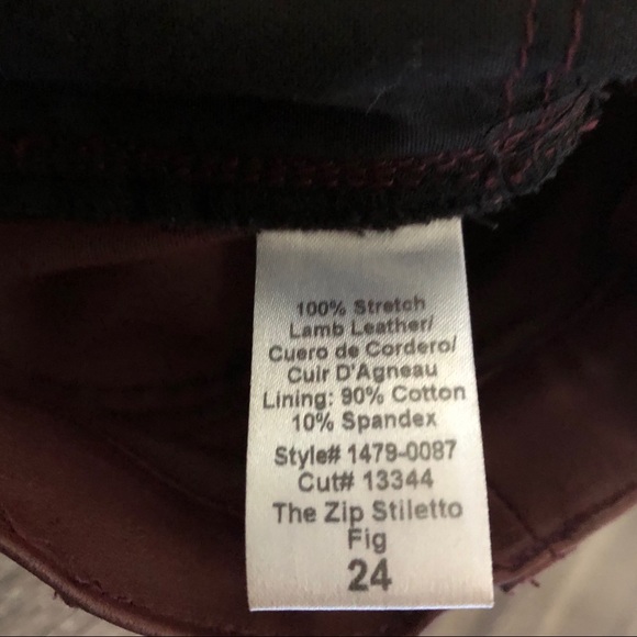 Current/Elliott Stiletto Stretch Leather Pants size 24 - Picture 7 of 8